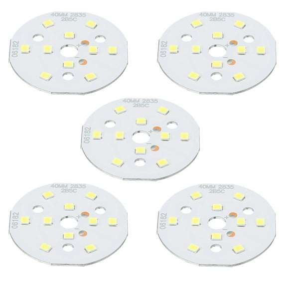 Uxcell 5W 120lm 6000-6500K 40mm 15-17VDC COB LED Light Chip Beads Energy Saving Bulb White 5 Pack