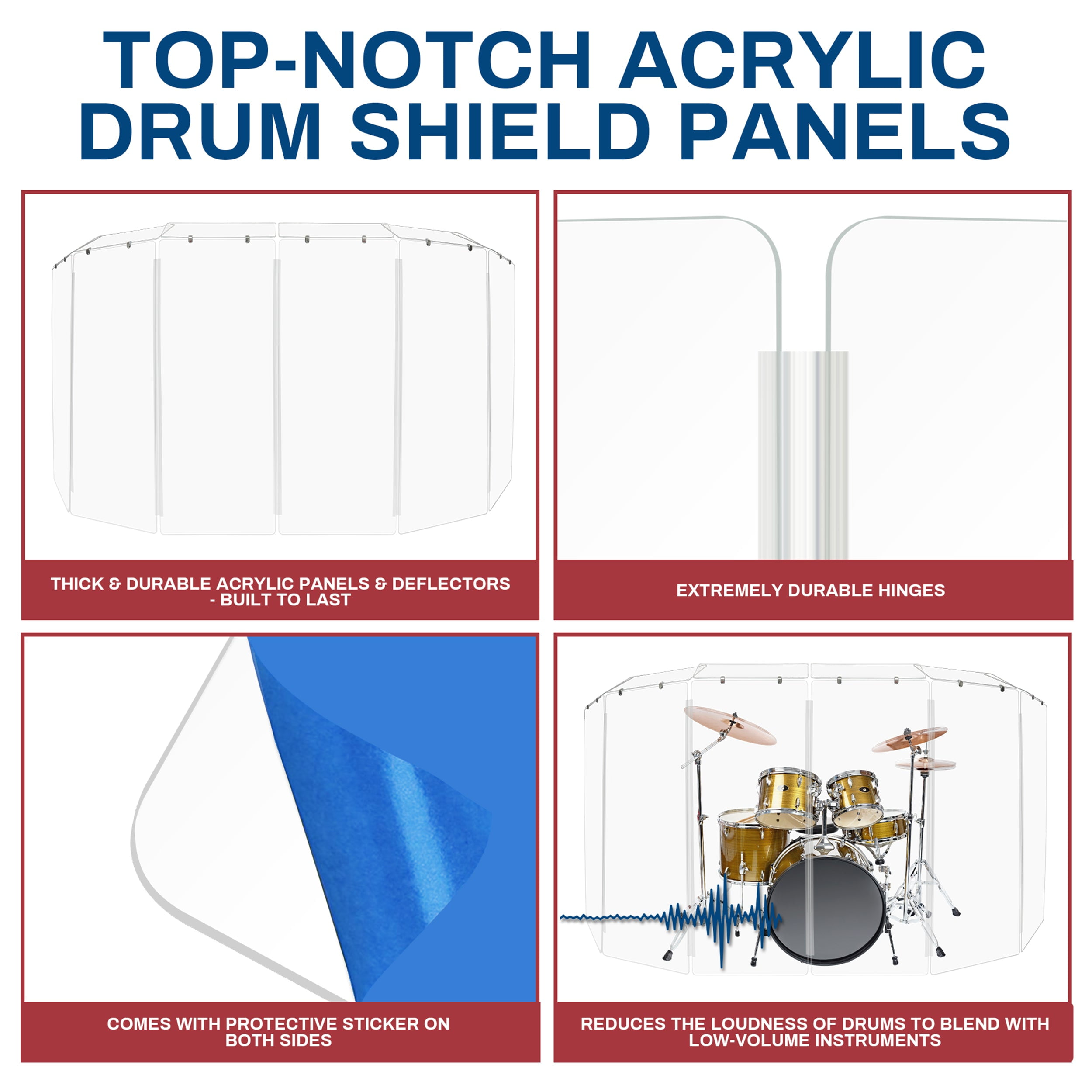Drum Shield 2ft. x 5 ft. Panels - Living Hinge