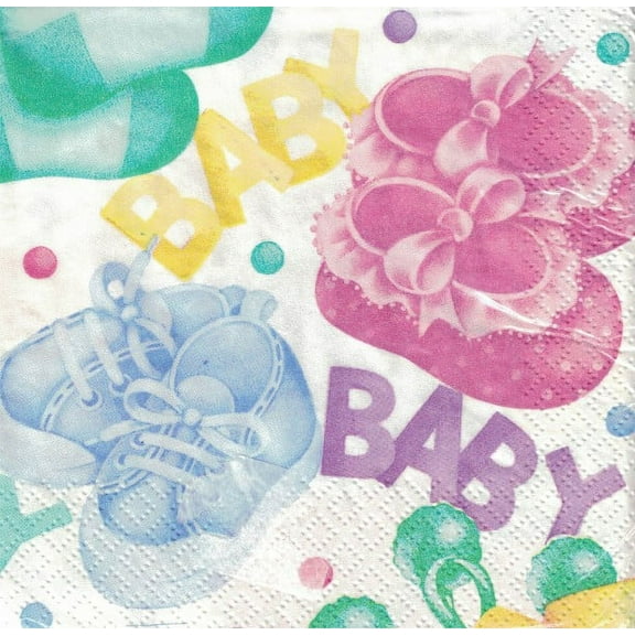 Baby Shower 'Pitter Patter' Small Napkins 3ply (16ct)