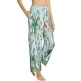 thumbnail image 2 of Haiem Chinoiserie Floral Palm Tree Women's Pajama Pants Ultra Lightweight Pjs Bottoms Sleepwear Bottom Pants With Pocket Drawstring-Large, 2 of 9