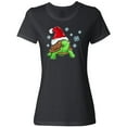 thumbnail image 3 of Inktastic Christmas Turtle in with Santa Hat and Snowflakes Women's T-Shirt, 3 of 5