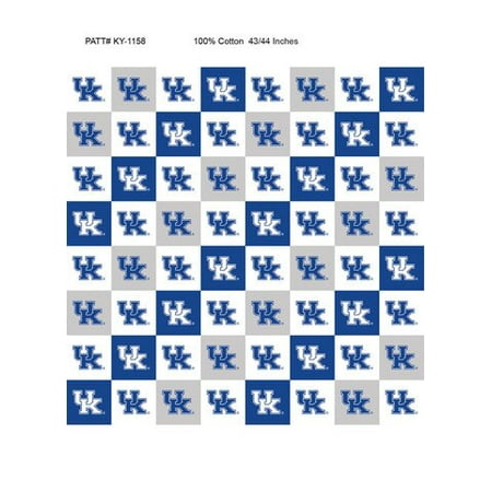 Kentucky Wildcats Fabric - University of Kentucky Cotton Fabric with Collegiate Check Pattern-Sold by the Yard