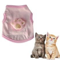 TELOLY Kitten Clothes,Polyester Cat Outfit for 0.55-1.10 Lbs Kittens and Puppies,Palm Cotton Breathable Small Dog Costume,Pink,Xxs