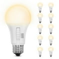 thumbnail image 4 of Feit Electric A19 LED 8.8W (60W Equivalent) Selectable Color, Medium E26 Base, Dimmable Light Bulb 10 Pack, 4 of 7