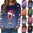 thumbnail image 2 of Gubotare Christmas Sweatshirts For Women Funny Holiday T Shirts Long Sleeve Snowflake Funny Cute Pullover Sweatshirts Xmas Tree Fall Casual Crewneck Graphic Shirt (Green,XXL), 2 of 9