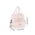 thumbnail image 3 of Double Layer Insulated Lunch Bag - Multi - Functional Portable Tote, Nylon Material, Compact Design for Office, Picnic, and Outdoor Use, Waterproof & Easy to Clean,Pink, 3 of 5