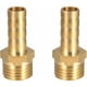 thumbnail image 1 of Conector de acoplador de manguera de púas de latón 4X con conector de pezón macho de PC de 1/2 pulgada para aire, agua, combustible, gasóleo, 14 mm, 1 of 5