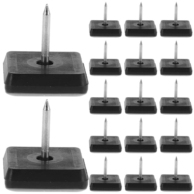 20 deslizadores de muebles con clavos, cuadrados, para patas de silla, almohadillas deslizantes para alfombras, pisos de madera, muebles, armarios, sillas, protectores de suelo