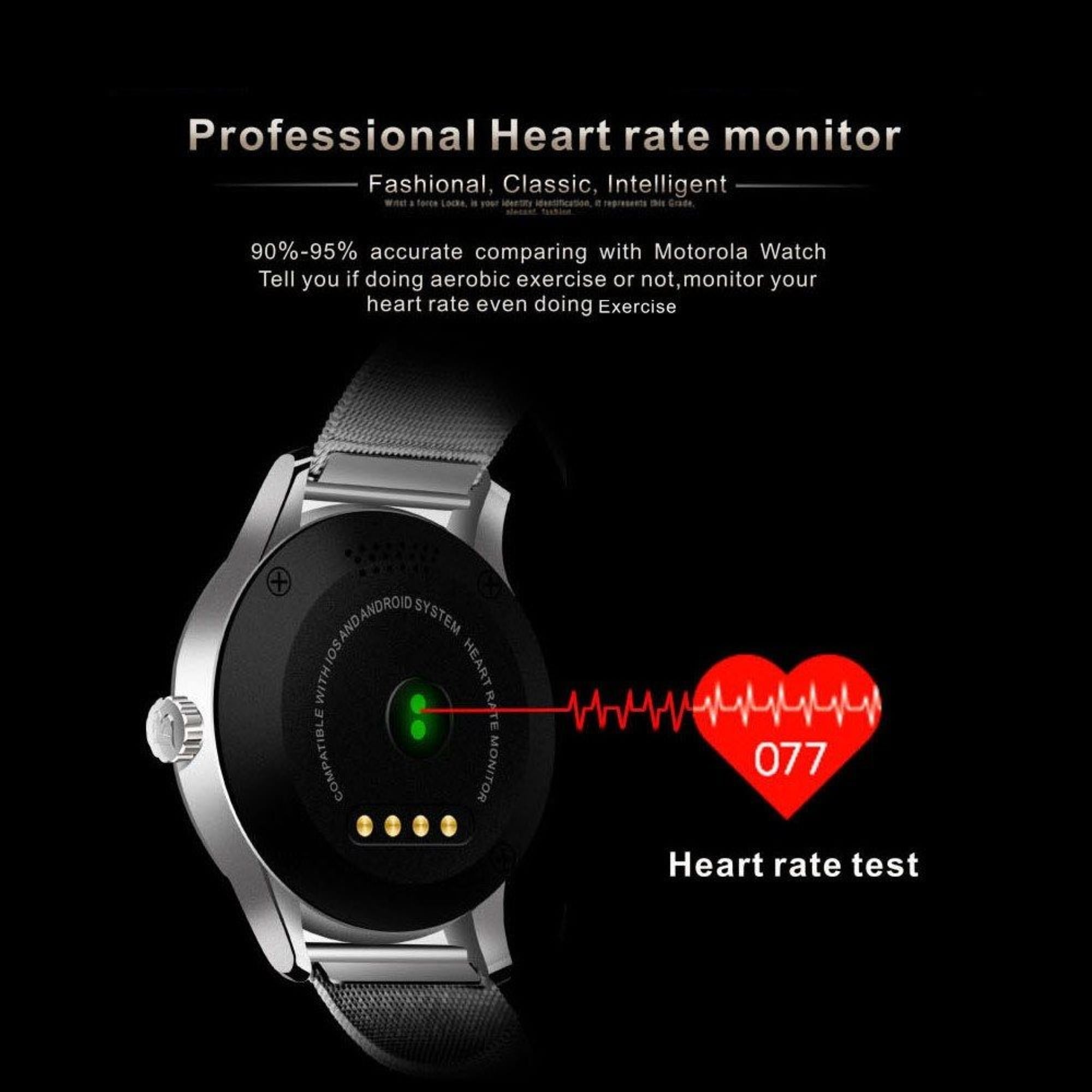 smartwatch with heart rate sensor