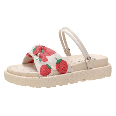 

Cathalem Summer Sandals Open Toe Wild Shoes Fruit Sandals For Women Wear Two Wear Out Muffin Thick Bottom Beach Shoes Hot Pink 38