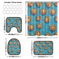 thumbnail image 3 of Shower Curtain and Rug Sets 4pcs Bathroom Sets Includes 12 Free Hooks 66" x 72" Blue Basketball Patterns, 3 of 8
