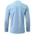 thumbnail image 4 of jsaierl Men's Cotton Linen Henley Shirt Casual Beach Hippie Shirts Long Sleeve T-Shirts, 4 of 4