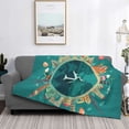 thumbnail image 2 of Rateoe Around The Planet Pattern Flannel Throw Blanket, Ultra-soft Blanket for Bed, Couch, Car, Hypoallergenic Anti-pilling blanket-80"x60"(Horizontal), 2 of 6