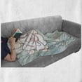 thumbnail image 6 of Flower Soft Flannel Fleece Throw Blanket, Romantic Rose Sign of Eternal Love with Pearls the Purity Print, Cozy Plush for Indoor and Outdoor Use, 50" x 60", Baby Blue White and Pink, by Ambesonne, 6 of 6