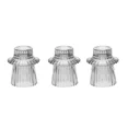 thumbnail image 4 of 3" Glass Ribbed Taper Tealight Candle Holder Stackable Set Of 3 Tabletop Decor, 4 of 6