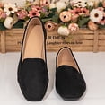 thumbnail image 6 of YLYL Women's Suede Loafers Square Toe Low Heel Fashion Casual Comfortable Slip on Ballet Flats Shoes, 6 of 9