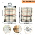 thumbnail image 5 of Yayeee 2 Pack Qtip Holder Bathroom Cotton Swab Canister with Lid Clear Dispenser Set, Beige Plaid Pattern, 5 of 6