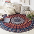 thumbnail image 2 of Round Tapestry with Tassel Wall Hanging Ombre Hippie Mandala Bohemian Hippy Intricate Indian Tapestries Tablecloth 60 Inches, 2 of 8