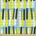 thumbnail image 2 of Ambesonne Modern Fabric by the Yard Upholstery, Contemporary Keyboard Motif, 2 Yards, Yellow Sky Blue and White, 2 of 5