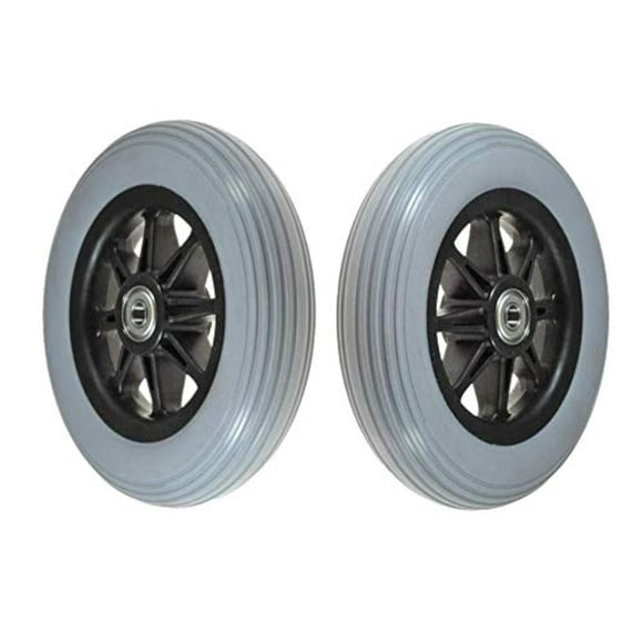 AlveyTech 6" x 1" Front Anti-Tip Wheel Assembly for Jazzy, Jet, and Quantum Power Chairs (Set of 2)