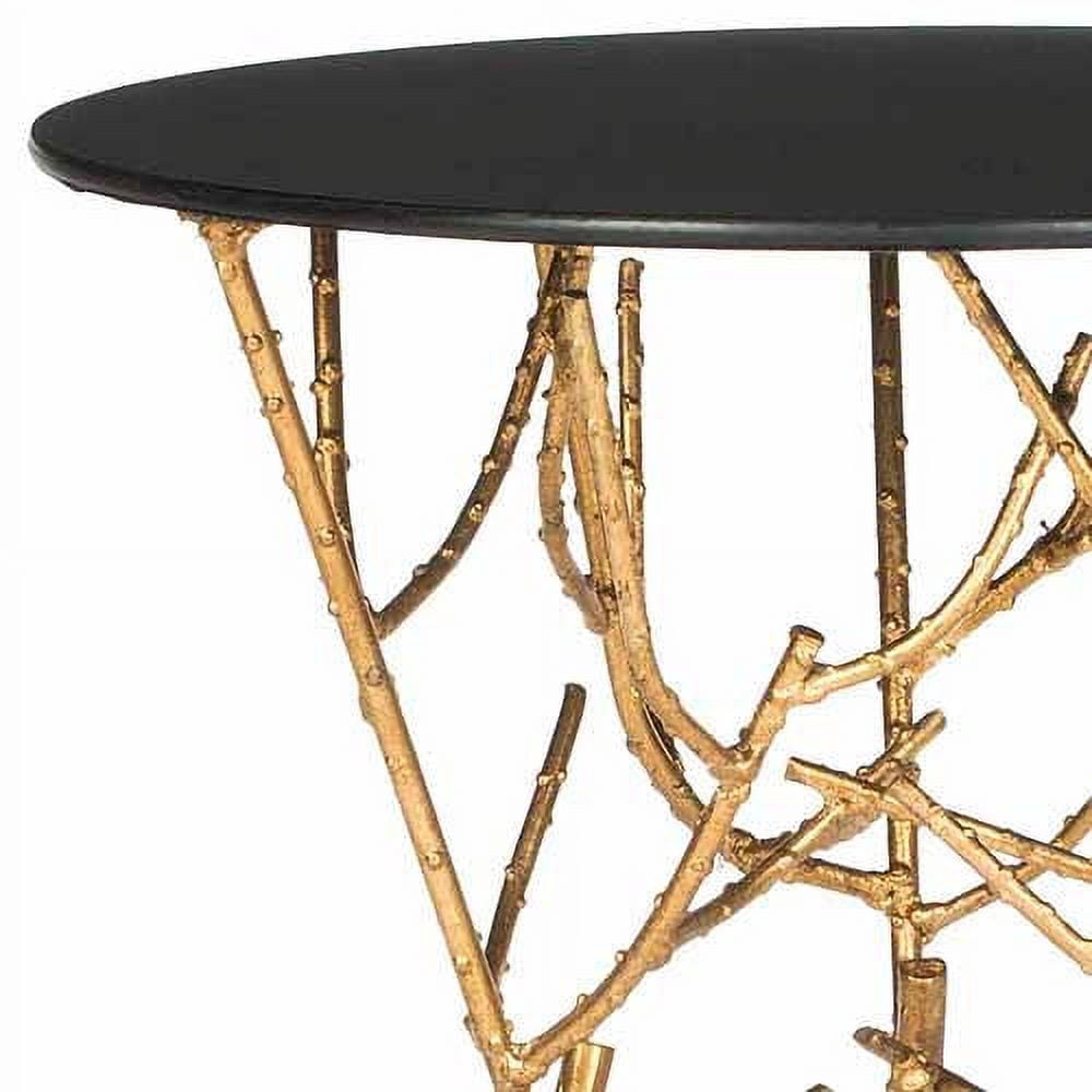 SAFAVIEH Tara 22.5 in. H Branched Glass Top Accent Table, Gold/Black