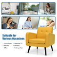 thumbnail image 6 of Spaco Modern Upholstered Comfy Accent Chair Single Sofa with Rubber Wood, Thick Padded Cozy Lounge Chair, Leisure Sofa Chair for Living Room, Bedroom, Dorm, Yellow, 6 of 7