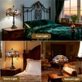 thumbnail image 6 of SUNMORY 18.5'' Stained Glass Tiffany Style Table Lamps, Bedroom Bedside Reading Desk Light for Living Office Dormitory Bar Retro Unique Cute Accent Decor Cottage Village Gift Nightstand Lamps, 6 of 9