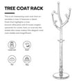 thumbnail image 6 of WOOW DEPOT Large Wood Coat Rack Heavy Duty Freestanding Clothes Hanger Stand w/ Stable Base & 8 Tree Branch Hooks for Entryway Hallway Bedroom, 6 of 11
