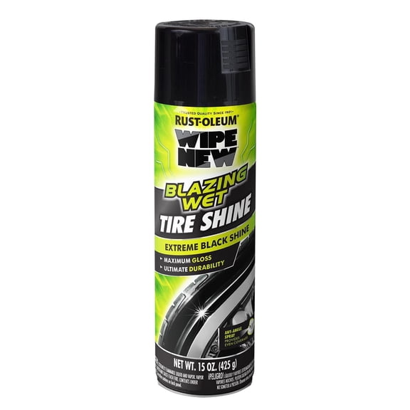 Rust-Oleum Wipe New Blazing Wet Tire Shine, Aerosol 15 Oz Black- 365324