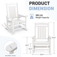 thumbnail image 3 of KINGYES Outdoor Rocking Chair Set of 2, HDPE Patio Rocking Chair, Heavy Duty Front Porch Rocker, White, 3 of 9