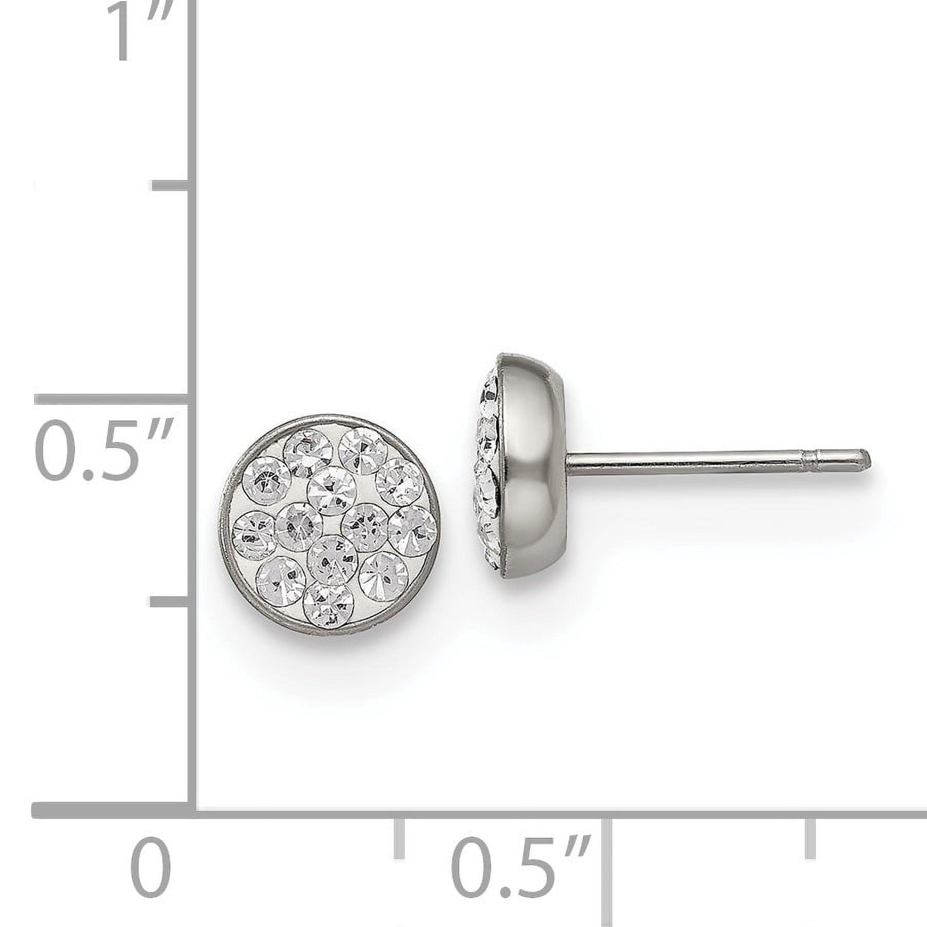 Chisel  Stainless Steel Polished Clear Crystal Post Earrings