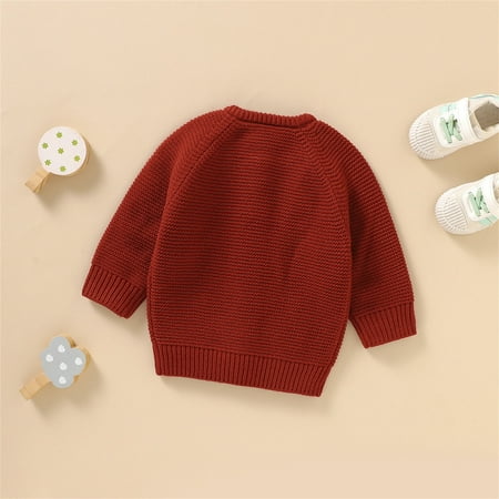 

Cathalem Hoodies for Girls 14-16 Baby Girl Boy Knit Cardigan Sweater Warm Pullover Tops Toddler Solid Coat School Sweater Red 0-3 Months