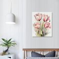 thumbnail image 3 of Nawypu Pale Pink Tulip Wall Art Artwork Decor - Chinese Ink Painting Aesthetics - 1 Piece HD Canvas Photo Prints Wall Decor, 3 of 4