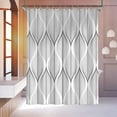 thumbnail image 4 of White and Black Shower Curtain for Bathroom Abstract Geometric Shower Curtain 72x72 inch Waterproof Fabric Shower Curtains with 12 Hooks, 4 of 6