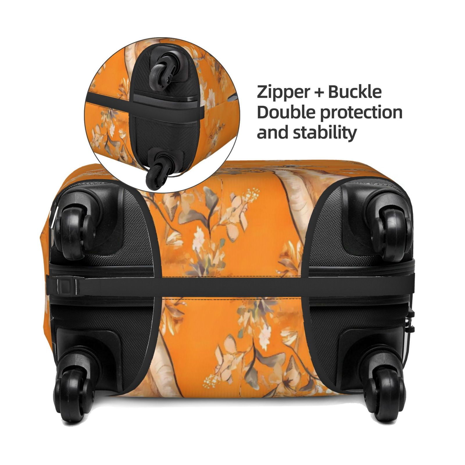 Washable Stretch Polyester Luggage Cover Fits 18-32 Inch Suitcases Ideal For Business And Travel Dinosaur On A Yellow Background