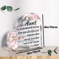thumbnail image 4 of Heart Shaped Acrylic Decoration 3.9X3.9 Inch Floral Design Aunt Birthday Thank You Gift Elegant Tabletop Decor for Mothers Day Valentines No Assembly Needed Durable Keepsake, 4 of 5