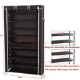 thumbnail image 3 of 10 Tiers Shoe Rack Organizer, PKWQ511BN Portable Shoe Rack Closet Fabric Cover, Dark Brown Shoe Organizer Storage Cabinet, 3 of 6