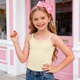 thumbnail image 2 of Gubotare Tank Tops for Girls Undershirt Girls Dance Tank Tops Sleeveless Racerback Athletic Shirts Dance Outfit for Ballet Gymnastics Size 8-9 (Light Yellow,8-9 Years), 2 of 7