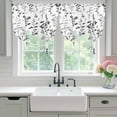 thumbnail image 4 of Black Grey Botanical Balloon Curtains 63 Inch Length for Living Room/Bedroom, Watercolor Spring Floral Summer Leaf Rod Pocket Privacy Door Curtains Decorative Tie Up Shade for Window 52"x63", 4 of 8