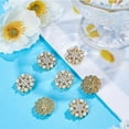 thumbnail image 4 of 10Pcs Pearl Buttons Alloy Rhinestone Shank Buttons Golden Flatback Beads Brooches Elegant Embellishment Accessory DIY Craft for DIY Wedding Party Bags Shoes Dress Home Decoration, 4 of 9
