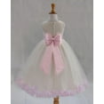 thumbnail image 3 of Ekidsbridal Satin Rose Petals Tulle Ivory Flower Girl Dress Junior Bridesmaid Gown Ballroom Pageant 302T M, 3 of 3