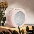 thumbnail image 6 of Fuzoiu Silver Mosaic Print Portable Jewelry Box,Round Mini Leather Travel Jewelry Case,Small Travel Jewelry Organizer,Jewelry Holder for Ring Necklace Earring for Women Girls-Pink, 6 of 7