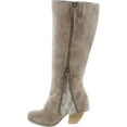 thumbnail image 2 of Not Rated Womens Sassy Classy Lace Detail Stacked Heel Knee-High Boots, 2 of 7