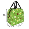 thumbnail image 2 of KLL Daisies And Ladybugs Print Insulated Lunch Bag Women, Reusable Cute Tote Lunch Box for Adult & Men, Leakproof Cooler Lunch Bags for Work Office Travel Picnic, 2 of 6