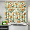 thumbnail image 4 of Yellow Floral 3 Pieces Kitchen Curtains and Valances Set Rod Pocket Tier Curtains Decor Curtains for Living Room Bedroom Bathroom, Easy to Install Curtain for Kitchen Window, 4 of 5