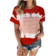 thumbnail image 1 of Blusas para las Mujeres Casual Impreso Cuello Redondo Manga Corta Camiseta Top, Tops Cortos para las Mujeres Primavera Verano, 1 of 5