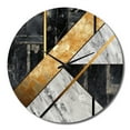 thumbnail image 2 of Designart "Marble Granite Agate with Gold Accents IX" Modern Geometric Oversized Wall Clock, 2 of 6