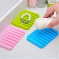 thumbnail image 3 of Huanledash Flexible Bathroom Silicone Soap Dish Storage Holder Soapbox Plate Tray Drain, 3 of 8