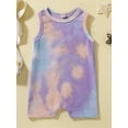 thumbnail image 2 of Seyurigaoka Newborn Summer Round Neck Waffle Playsuit, Baby Tie-Dye Undershirt One-Piece Harness Out Crawling Romper, 2 of 9