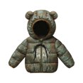 thumbnail image 2 of Hicidod Toddler Winter Coats Puffer Padded Thicken Jacket Lightweight Outwear Print Cute Bear Ears With Hooded Clothing, 2 of 3